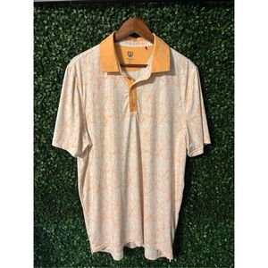 Graham Luxe Orange Polo Sz Large Golf Athletic Performance